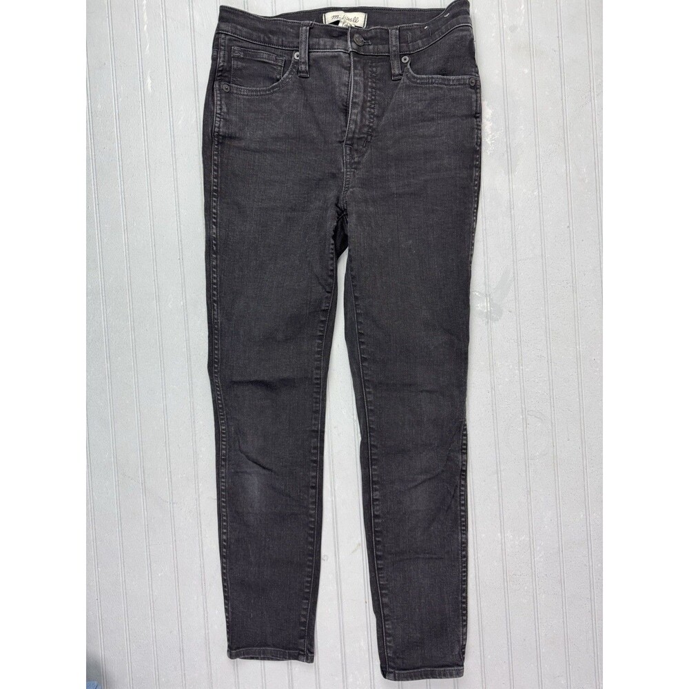 Madewell Size 26p Petite Womens Jeans Black 10" Hi Rise Skinny Stretch